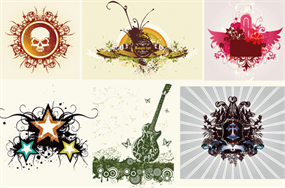 6款潮流元素花纹矢量